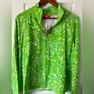 NWT XL Lilly Pulitzer Melena Popover in Limeade It’s a Spring Thing